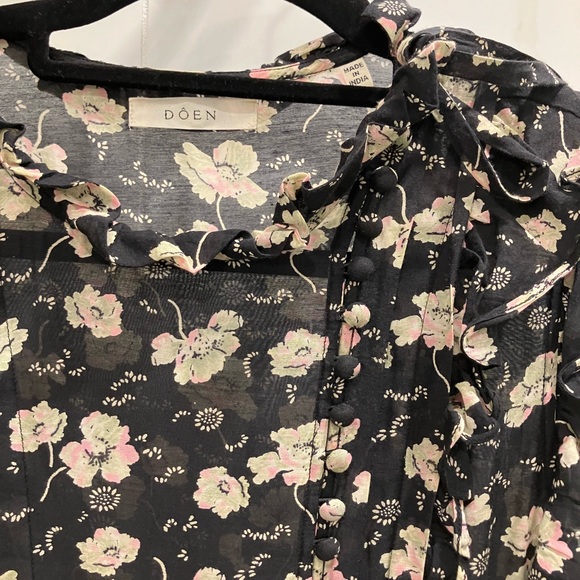 DOEN Carnation Dress in Black Anemone floral - Picture 6 of 9